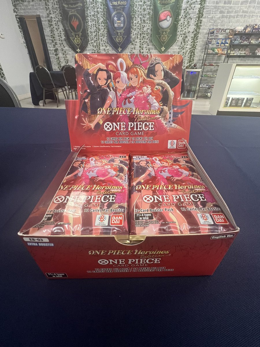 Loot_Keep's tweet photo. 🔥 New in stock! 🔥

One Piece Heroines Edition booster packs are here 👑✨

PLUS we’ve got a Riftbound Origins restock!

⛔ Limit 2 packs per person on both

Don’t wait… these won’t last! 🏴‍��️💥 https://t.co/FGRmludXF4