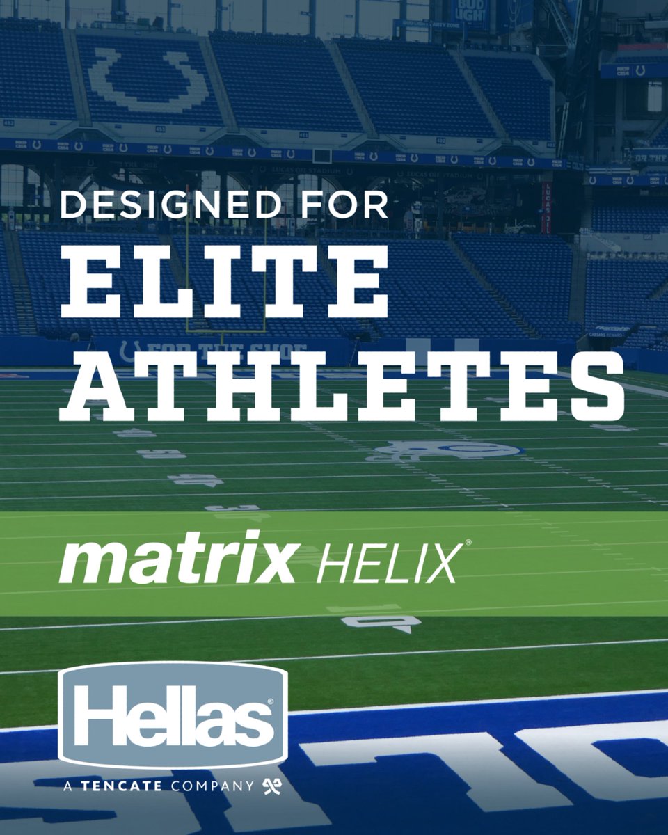 When milliseconds matter, our turf performs.

The field at Lucas Oil Stadium features Hellas Matrix Helix — designed for elite-level play.

From Saturdays to Sunday, college and pro programs across the nation trust our turf for the moments that matter most.
#MatrixHelix