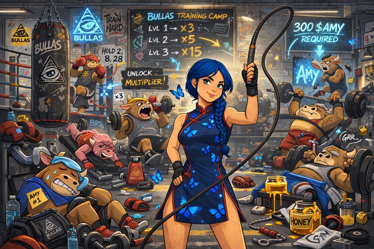 amy_on_bera's tweet photo. $AMY lub Bullas🐂 

Training camp just got serious 

Bullas holders - you just unlocked heavyweight earning power inside Amy! 

Whip yourself into shape 

Connect wallet. Grab 300 $AMY. Earn points. Win fucking prizes. 

Bullas now plug directly into the Amy earning system 

Huge bonus multipliers are live for @Bullas_ holders right now ��� jump into da gym and see how it stacks 

Raffles are coming in hot - step in the ring or get KO'd 

Hit da site 
Earn juicy multiplier juice 
Win big prizes 
👇 
https://t.co/YaW4jdUCWc