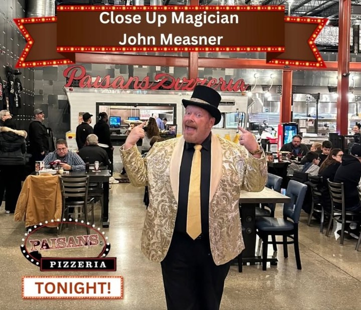 Tonight I Will Be Performing My Amazing "Magic Under Your Nose"
Fun for the entire family at Paisans Pizzeria Fridays from 6:00 PM - 8:0O PM
Pizza &amp; Amazing Magic Tonight!
Did I mention the Super-Charged Pizza?
4900 W. 111th St. Oak Lawn

jmmagic.com

#PaisansPizzeria