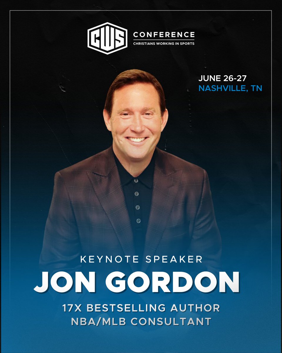 uncommonsg's tweet photo. ✨We're honored to have @JonGordon11, bestselling author, consultant, and keynote speaker, BACK for the 2026 Christians Working in Sports Conference! ⁠
⁠
📍Nashville, TN | Cornerstone Nashville
📅 June 26-27
🔗 https://t.co/hrbiEoYkrA ⁠
⁠
#CWS26 #greaterimpact https://t.co/MmY1p3Fs5B
