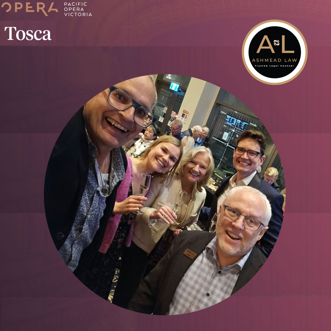 ashmeadlaw's tweet photo. Bravo @PacificOperaVic a riveting performance and gracious sponsorship circle for Puccini's Tosca Opera, Feb 24, 2026. It was so enjoyable to meet Ian Rye, the CEO of Pacific Opera Victoria, and learn about the production. #ashmeadlaw #lawfirm - https://t.co/QvxNgbMJPy https://t.co/uBatJ9AZ4Y