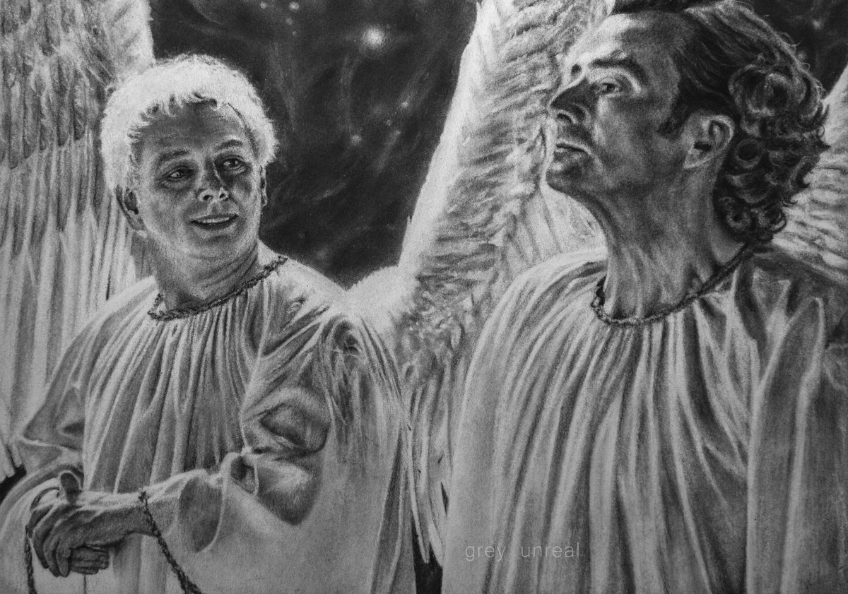 Before the beginning ✨ Charcoal drawing. #goodomensfanart #goodomens #charcoaldrawing #azicrow