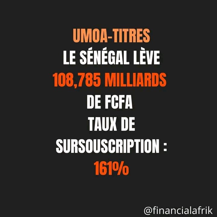 Mamadou44342366's tweet photo. Les papiers du trésor public du Sénégal,font saliver les investisseurs ce 27 Février 2026 . 🇸🇳🔥✌️
#UEMOATITRES #TRESORSENEGAL #EMPRUNT https://t.co/dOHo6YRwlU