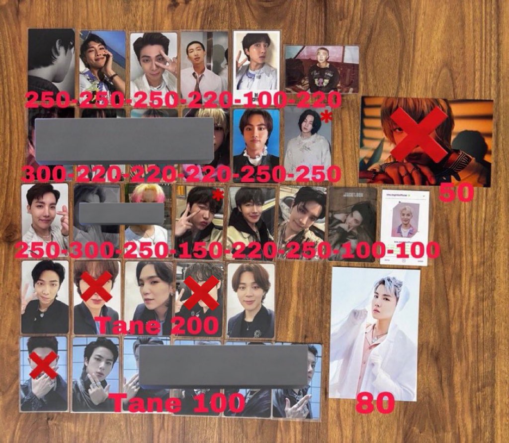 Bts satış 

En az 3 pc olacak şekilde satışa açık, bu tweetin altına claim ya da dm atabilirsiniz, hasarlıları * ile belirttim, fiyatı az ya da fazla olanlar için uyarabilirsiniz🫶

#btssatış go