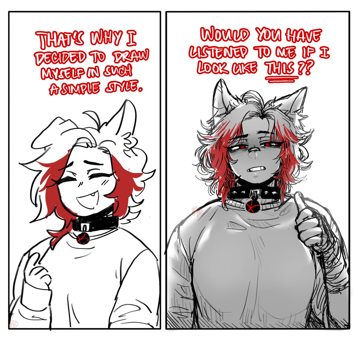 you wouldn't, would you? #puppygirl #art #artstyle #meme