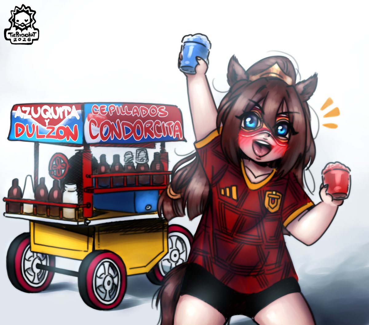 El Condor Pasa with her cepillados cart

#UmaMusume #エルコンドルパサー