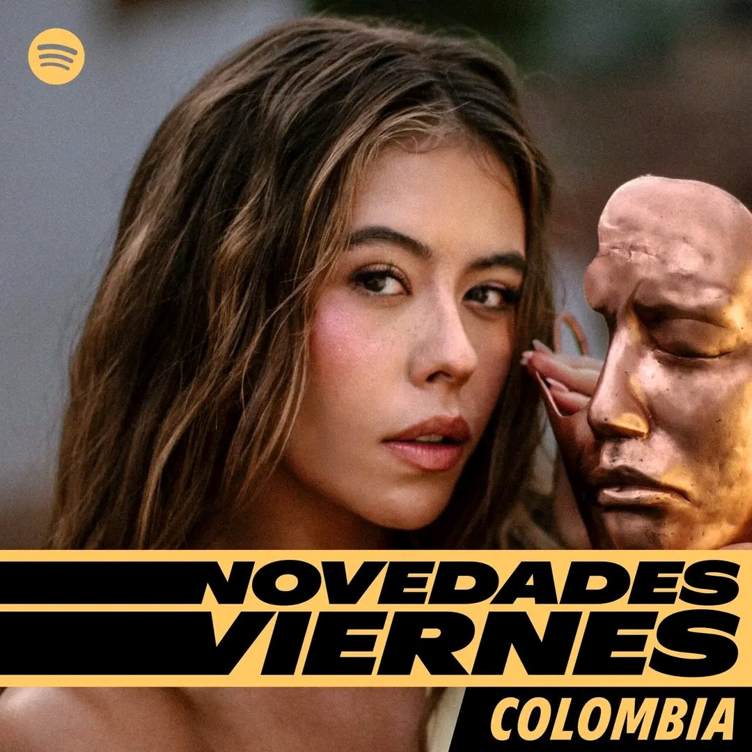 Julianacharts's tweet photo. Con "El AchanTAdo"  @Julianavelof es la portada y #1 de 'Novedades Viernes Colombia' de Spotify, es la primera vez que ocupa el primer puesto de esta importante playlist. https://t.co/5VIWTJ5EYL