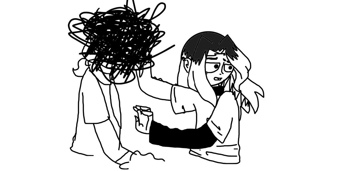 #FHSDARK doodle rápido del bxb de fhsdark xd

me re frustré con el Bon (PUT0-) porque no sé hacer personajes de perfil, así que le taché toda la cara de la bronca que me dió XDD
originalmente iba a hacer un dibujo a color, pero como se me borraba a cada rato, lo hice doodle