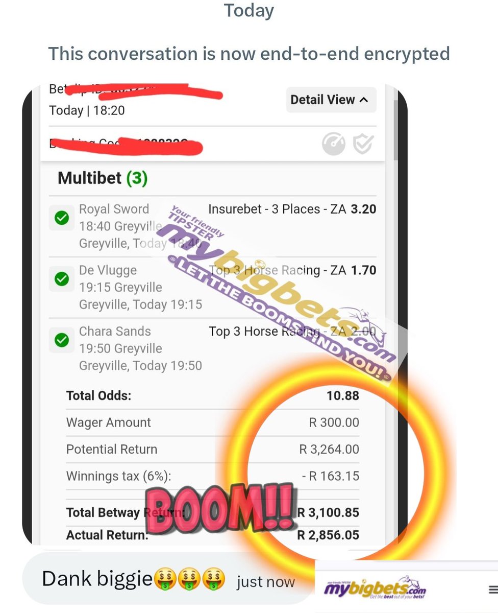 MyBigBets1's tweet photo. 🆓️BET POSTED FREE ON #Timeline
🤞🏽ALL THE BEST FOR LAST RACE
💥 MYBIGBETS PUNTERS BOOM
🕺🕺🕺🏇🏻🏇🏻🏇🏻💃💃💃🏇🏻🏇🏻🏇🏻🏇🏻
📣💲 BREAKINGNEWS 🏇🏻
📣 Exclusive Deal - 10-Day Package at R100🌟💲☑️
📣 Limited to the first 100 customers or until end February ☑️
📣50 FREE MERCHANDISE POINTS ON SIGNUP💫🕺💫💃☑️
📣 DON'T FORGET TO UTILIZE OR ACCUMULATE LOYALTY POINTS TO OBTAIN YOUR MYBIGBETS MERCHANDISE 🏇🏻
📣 https://t.co/dSfnWJZrOg LINK ⚽️☑️
📣 MYBIGBETS 🎙🏇🏻⚽️🥇
®️ LET THE BOOMS FIND YOU ®️
#MYBIGBETS #HorseRacing
#HorseRacingTips #HorseRacingTipsters #betway #biggie #CapeTown #caperacing #CricketFans #ChampionsLeague #ChampionsLeague2026 #FridayVibes