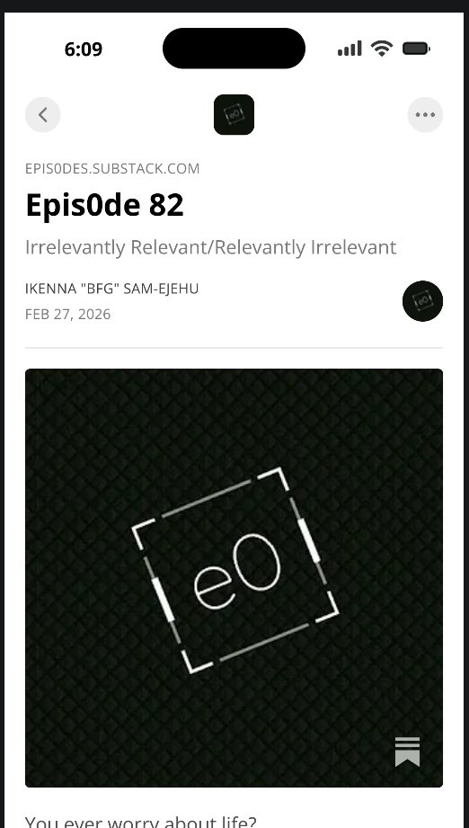 What's a writer's life without a crisis of purpose every once in a while? Epis0de 82 is live now:
open.substack.com/pub/epis0des/p…
#e0Friday