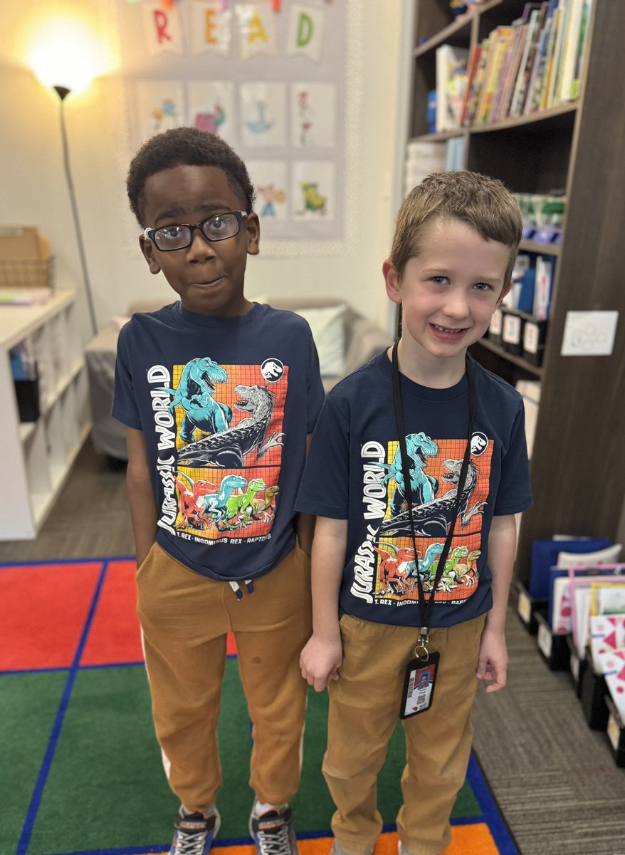 Some friends are matching today in kindergarten! #NCEstrong