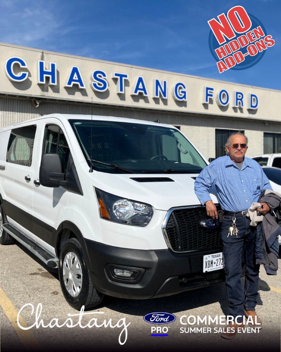 ChastangFord's tweet image. Congrats to Tmerlo Air &amp;amp; Heating LLC 🚐🔧 on their new Ford Transit!

Built for business, with transparent pricing and no hidden add-ons.
Call 713-678-5000 or chat with a live person on our website. Chastangford.com #fordworktrucks
#fordpro