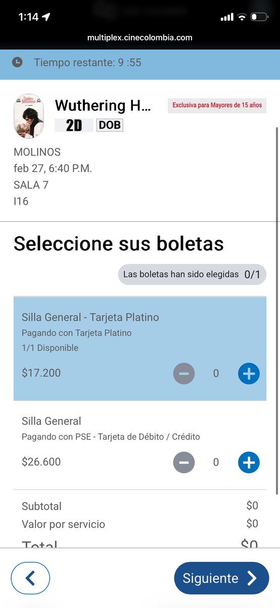 Isaacj32's tweet photo. @Cine_Colombia  hasta cuando van a seguir con estos problemas en la boletería, no aparece la opción de comprar con puntos cada 1 de 3 películas de que sirve acumular si no puedes comprar y si voy presencial para esa hora ya todo lleno. https://t.co/WTftyHQuZk