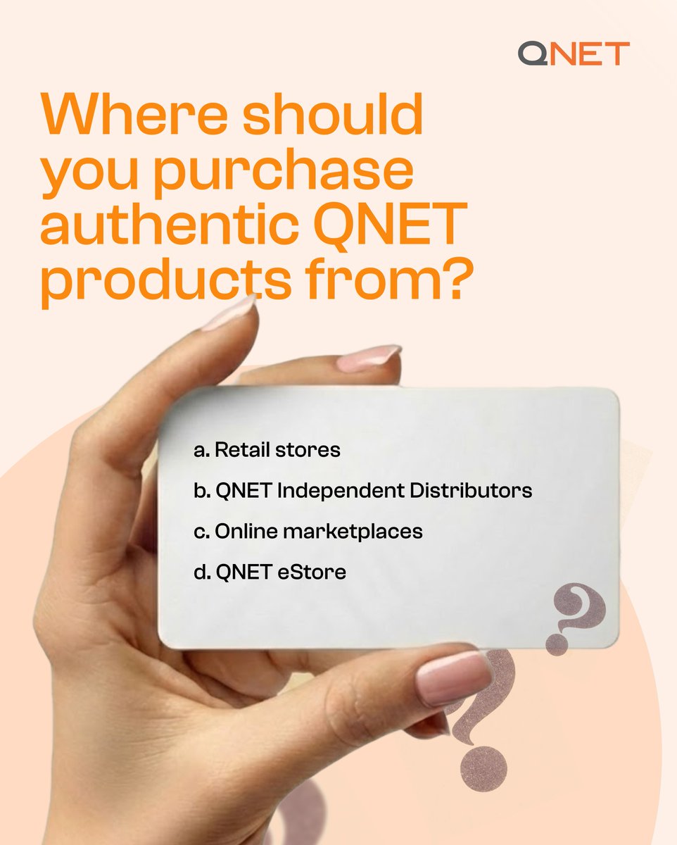 QNET_India's tweet image. Quick question for the QNET community 👥
Where you buy from matters.✔️
What’s your answer? 👇

#QNETIndia #CommunityAwareness #AuthenticityMatters