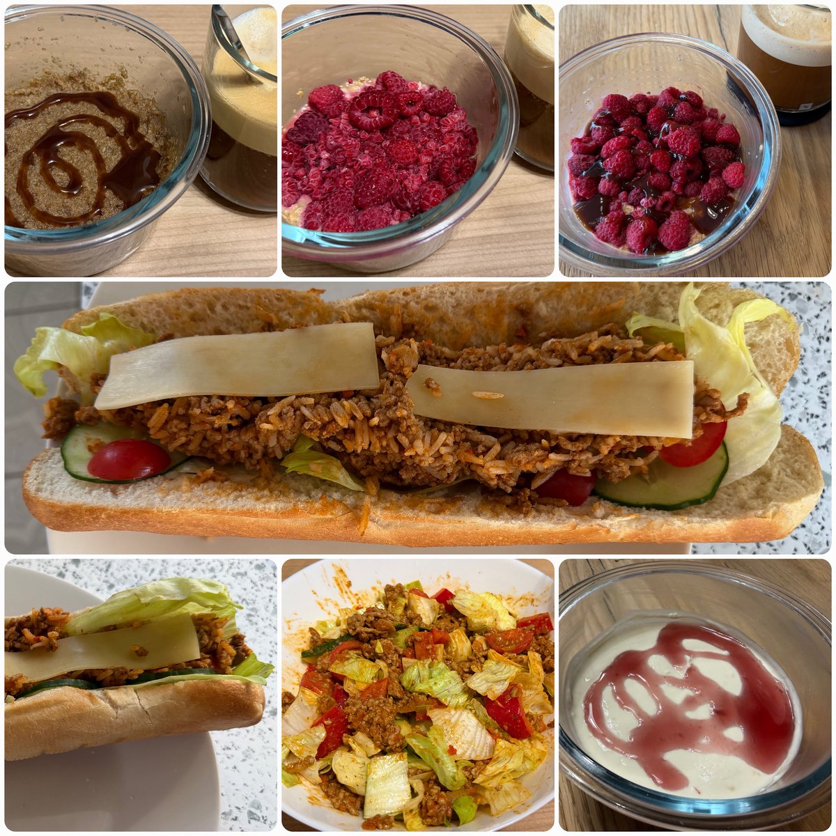 Todays meals:

4am - Weetabix carbload bowl 
6am - Overnight oats
9am - More overnight oats
1:30pm - Ground beef sandwich
4:30pm - Another ground beef sandwich 
6pm - Ground beef salad
7:20pm - Magerquark + Whey

Macros:
251p / 444c / 66f

Goals:
240p / 440c / 60f

Friday - 99%