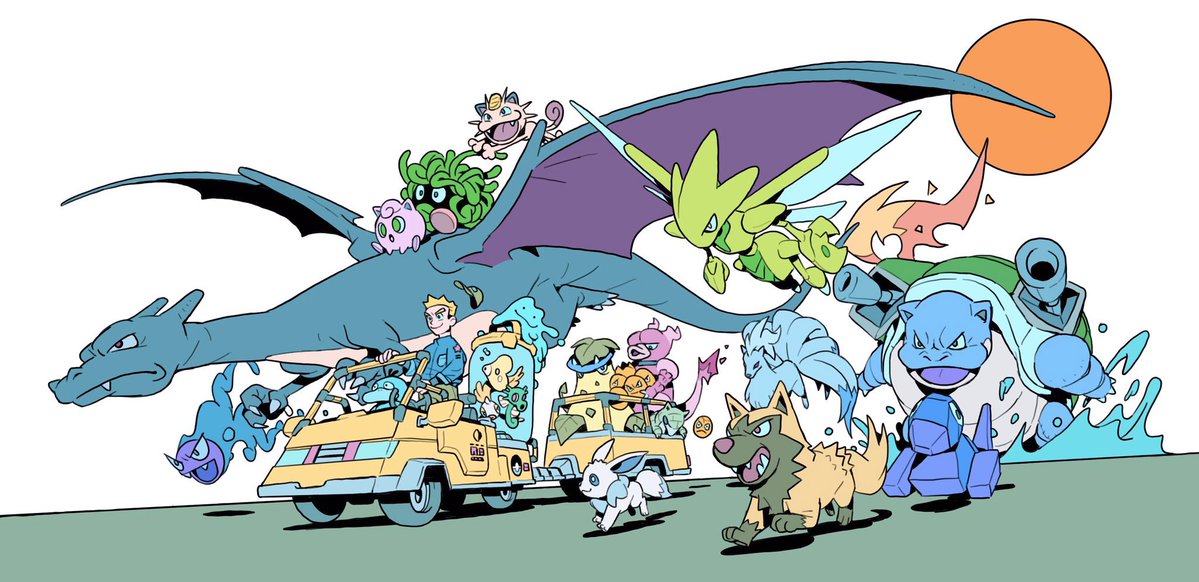 yesthisisaaron's tweet image. Happy Pokémon Day here’s some of my Pokémon art ✨