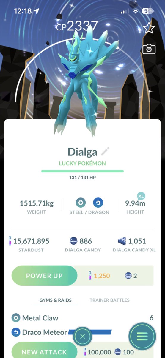 I DON’T CARE IT DOES NOT HAVE ROAR OF TIME!!! (i do 5% 🥲)
I got a shundo background origin Dialga!!!!
#PokemonGO #PokemonGOTour2026