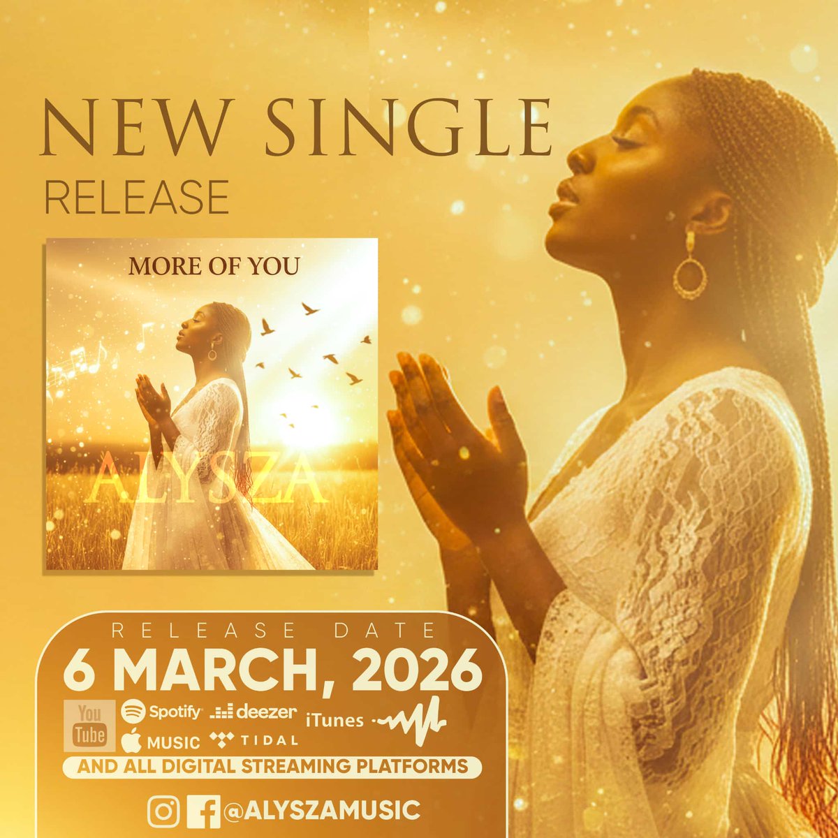 alyszamusic's tweet photo. Next week More of you is dropping at midnight on all digital platforms, and the videoclip at 18:00pm CET.  Subscribe to my channel to be one of the first to watch the video 🙏🏾❤️

https://t.co/blDZKqFk9D https://t.co/lLt6hWxUux