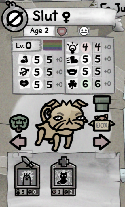 JorkDaFunk's tweet photo. shoutout to my lesbian stray named slut #mewgenics https://t.co/sh8CA2utZA
