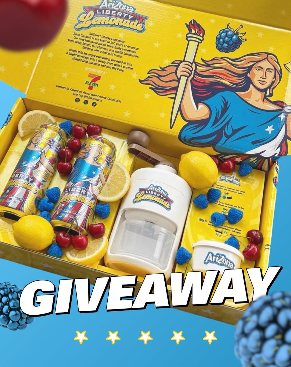 FIREWORKS? IN YOUR MOUTH?

it’s more likely than u think…

you asked and we listened - hooking one of you up with an AriZona Liberty Lemonade PR box 🍋🍋🍋

how to enter:

1. follow @drinkarizona (cant believe u weren’t already tbh)
2. repost using #AriZonaLibertyLemonade
