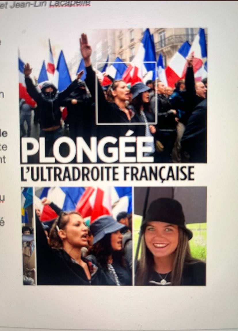 Jordan Bardella sur #LCI : «. Nous sommes le bouclier des juifs »
- à gauche Bardella en vacances avec son ex-petite amie, la fille du nazi Chatillon.
- à droite, la même dans un défilé nazi à côté d’une nazie le bras tendu