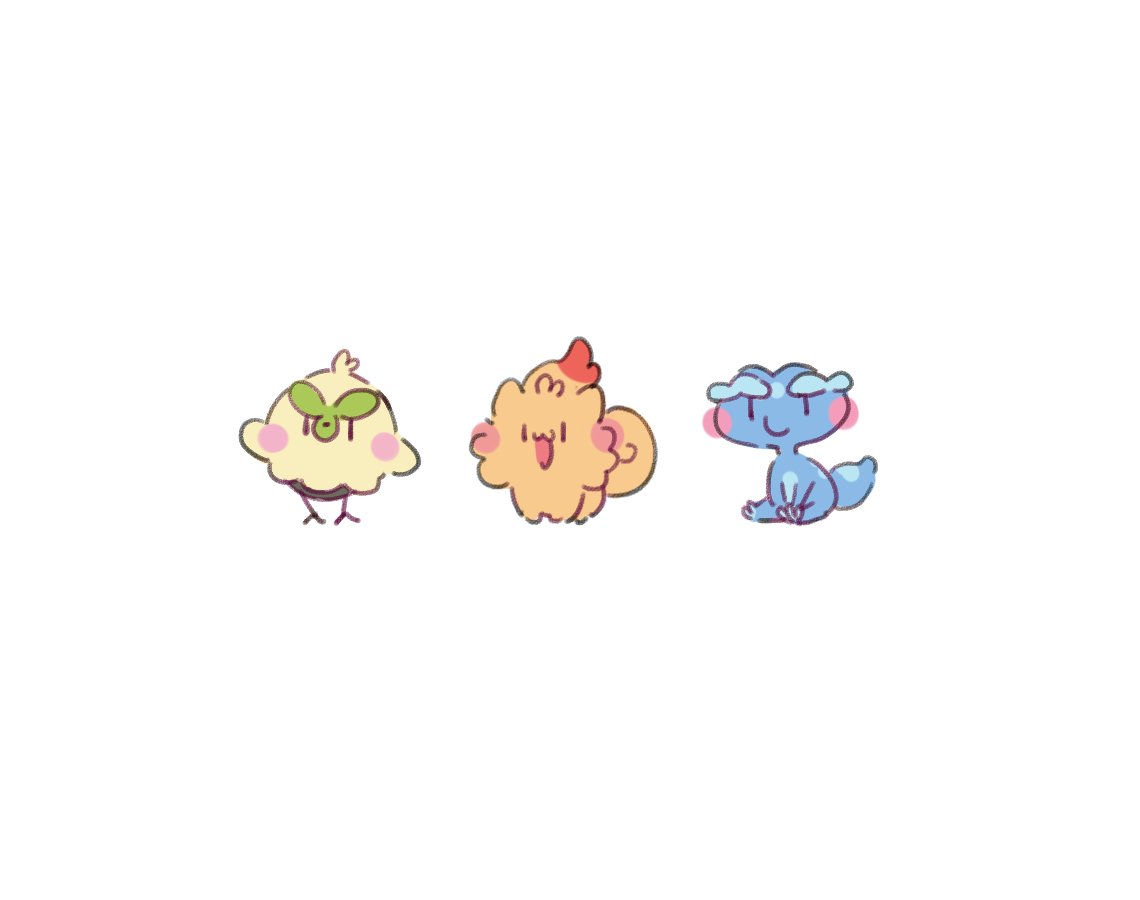 「new pokemon starters!!」|rinsのイラスト
