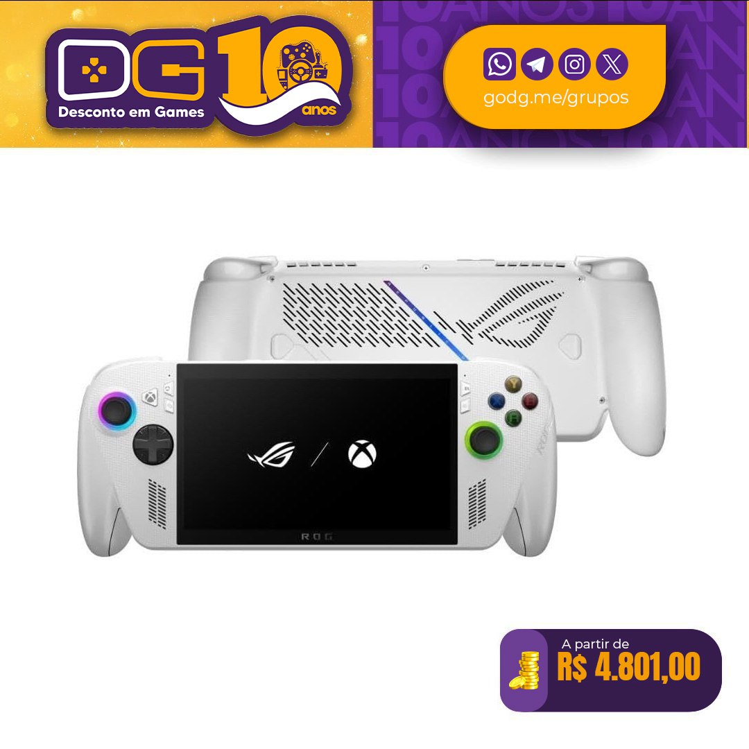 DescontoemGames's tweet image. Console/Pc Portátil ROG Xbox Ally - AMD Ryzen Z2, 16GB, 512GB SSD

Amazon
 amzlink.to/az0hluF2mrsAJ
R$ 4.851,00 no PIX 
R$ 5.390,00 em até 12x

Shopee
 s.shopee.com.br/4AuMJdJVR8
 Cupom: L1BR4
R$ 5.049,00 em até 12x através do APP

 - modelo Nacional e Loja com Selo Shopee Oficial