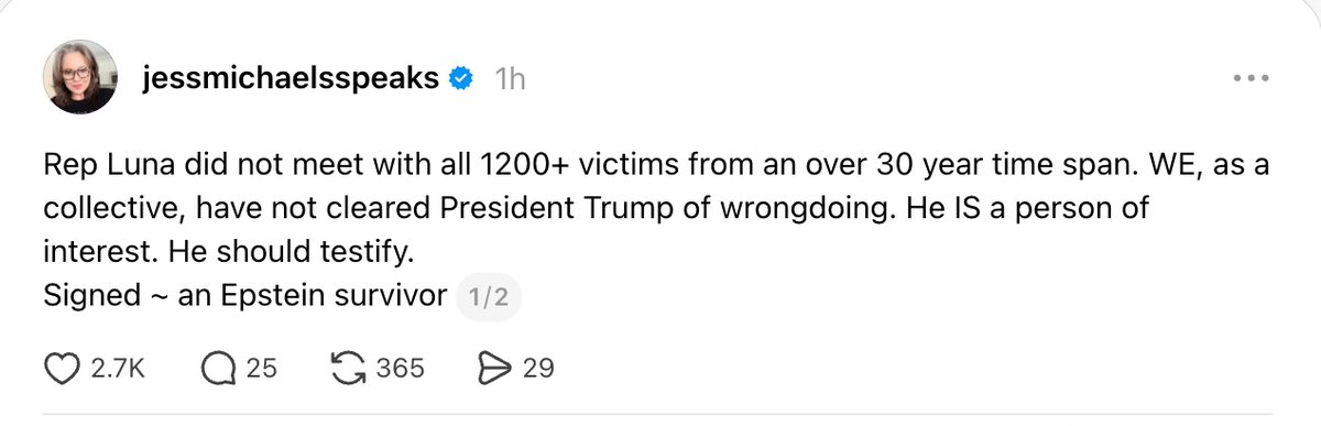 This is not true. This is from Jess Michaels, a survivor today: