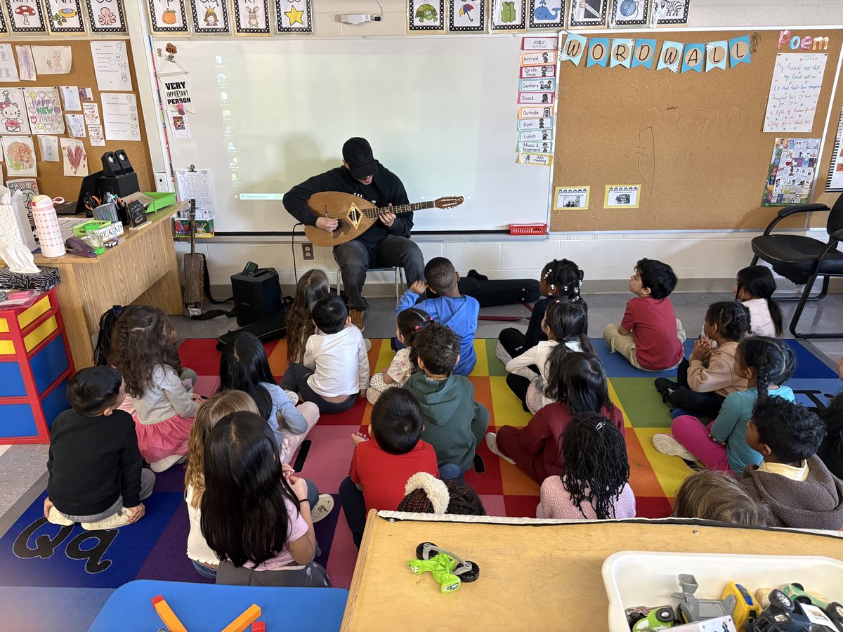 Thank you Fethi Nadjem of <a href="/musicmississaug/">CMSM</a> ‘s Meet The Musicians Program for teaching our students about African instruments!