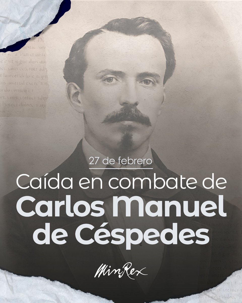 CubaMINREX's tweet photo. Honrar al Padre de la Patria en el 152 aniversario de su caída en combate, es recordar que la libertad y la independencia se conquista con sacrificio y  la lucha por una #Cuba 🇨🇺 mejor es deber de cada generación.

¡Gloria eterna al Padre de la Patria!

#CubaViveEnSuHistoria https://t.co/klgGAen4Mu