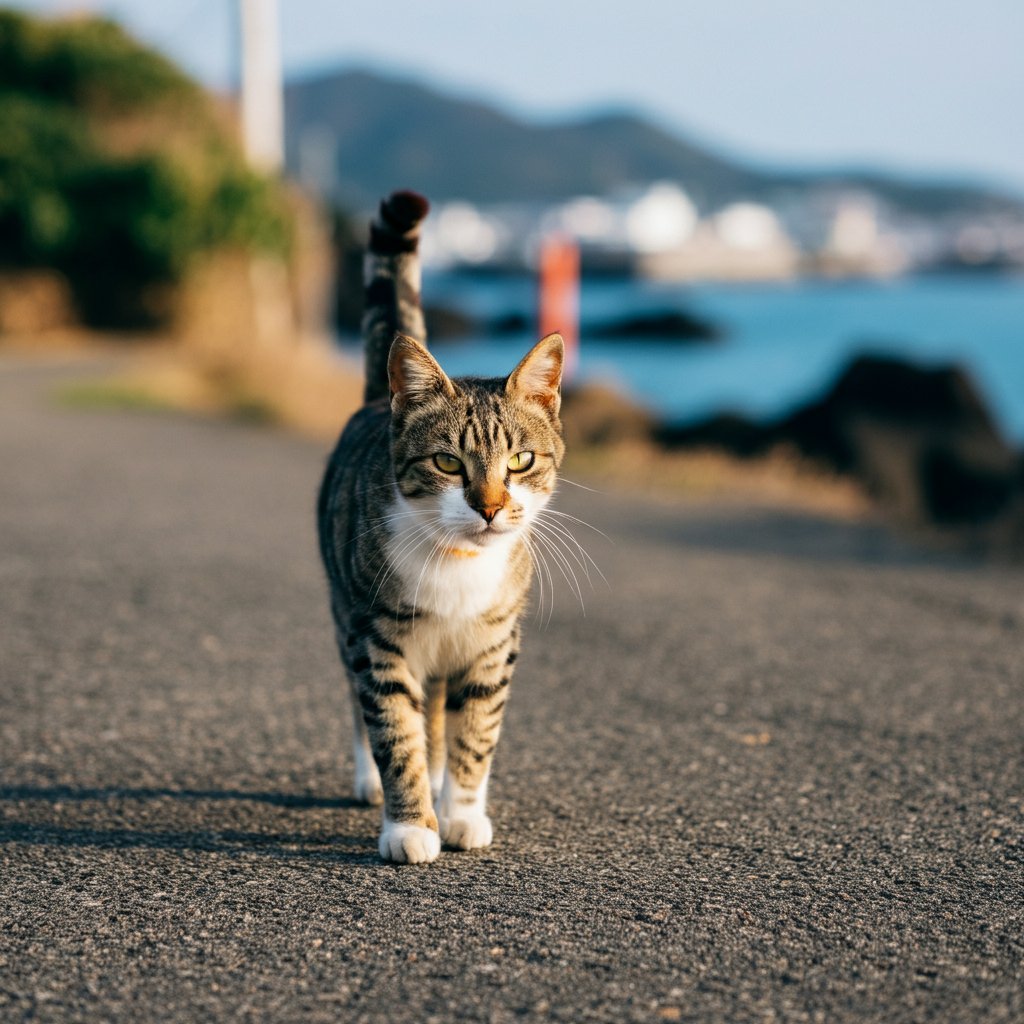freenekochan's tweet photo. 海辺の散歩を楽しむ猫さん 🐈✨
穏やかな風を感じながら、今日の冒険に出発！
#猫 #海辺 #癒しの瞬間 https://t.co/rvrONcN2h6