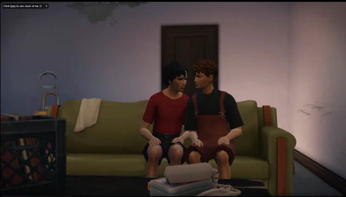 байлеры говорят на симлише под задорный саундтрек перед тем как по-дружески потереться друг об друга письками