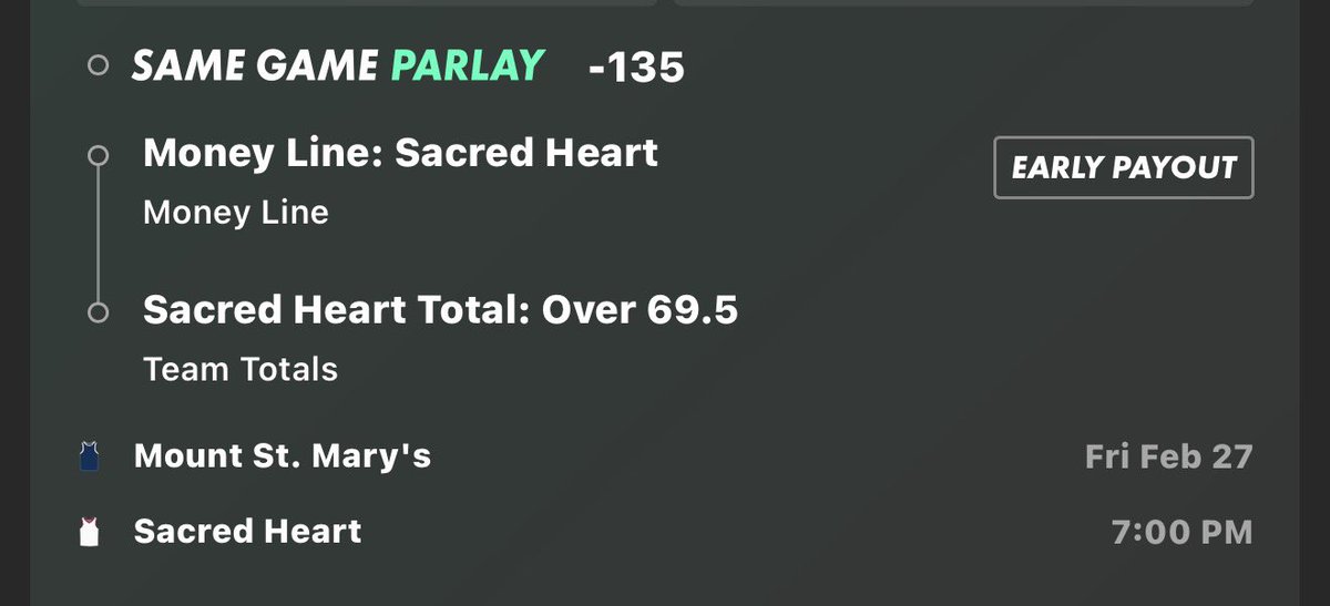 TheFreshPicks's tweet photo. ๐จ #NCAAB SGP
๐ Powered by @OutlierDotBet
#MountUp vs #PioPride 7:00 PM ET
๐ Sacred Heart Money Line
๐ Sacred Heart Over 69.5 (-135)
๐ SHU has scored 70+ in 4 of last 5 games
๐ Pioneers are 4-1 in last 5 as a favorite
How are you playing this matchup?
Breakdown below ๐ https://t.co/E3jMn9MopM