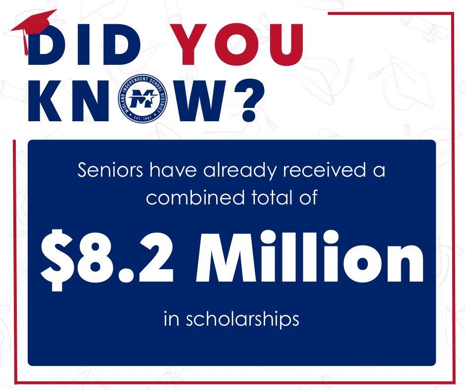 Midland_ISD's tweet image. Big wins for our seniors! Scholarship totals are climbing, and we are so proud of the opportunities they have earned. The future is bright! #StudentExperience #ExcellenceinAction