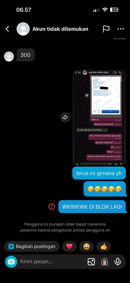 tatul110's tweet photo. halo guys, gue habis kena tipu preloved di tiktok, kalo kalian ketemu komen dia di konten preloved, langsung serbu komen PENIPU guys, biar gaada korban yang kena lagi sam akal”an dia. Disini emg pure salah gue tapi gue harap gaada yang kena korban sama dia lagi. Serbu aja skalian https://t.co/QEz3qJkoVu