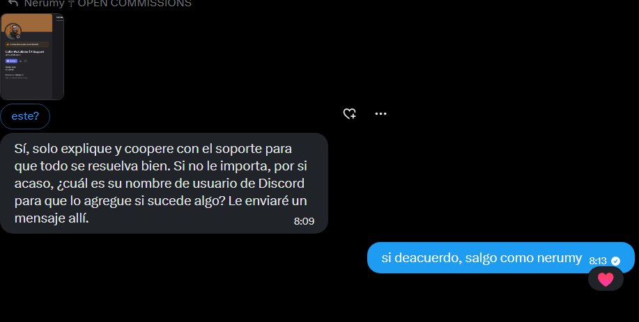 La trampa de Discord: Para "cancelar" ese reporte falso, el hacker te ruega que agregues a un supuesto agente de soporte técnico de X en DISCORD (como "collin_xchatsupport").

🚩 OJO: El soporte oficial de X NUNCA te va a pedir que resuelvas un problema por Discord.+