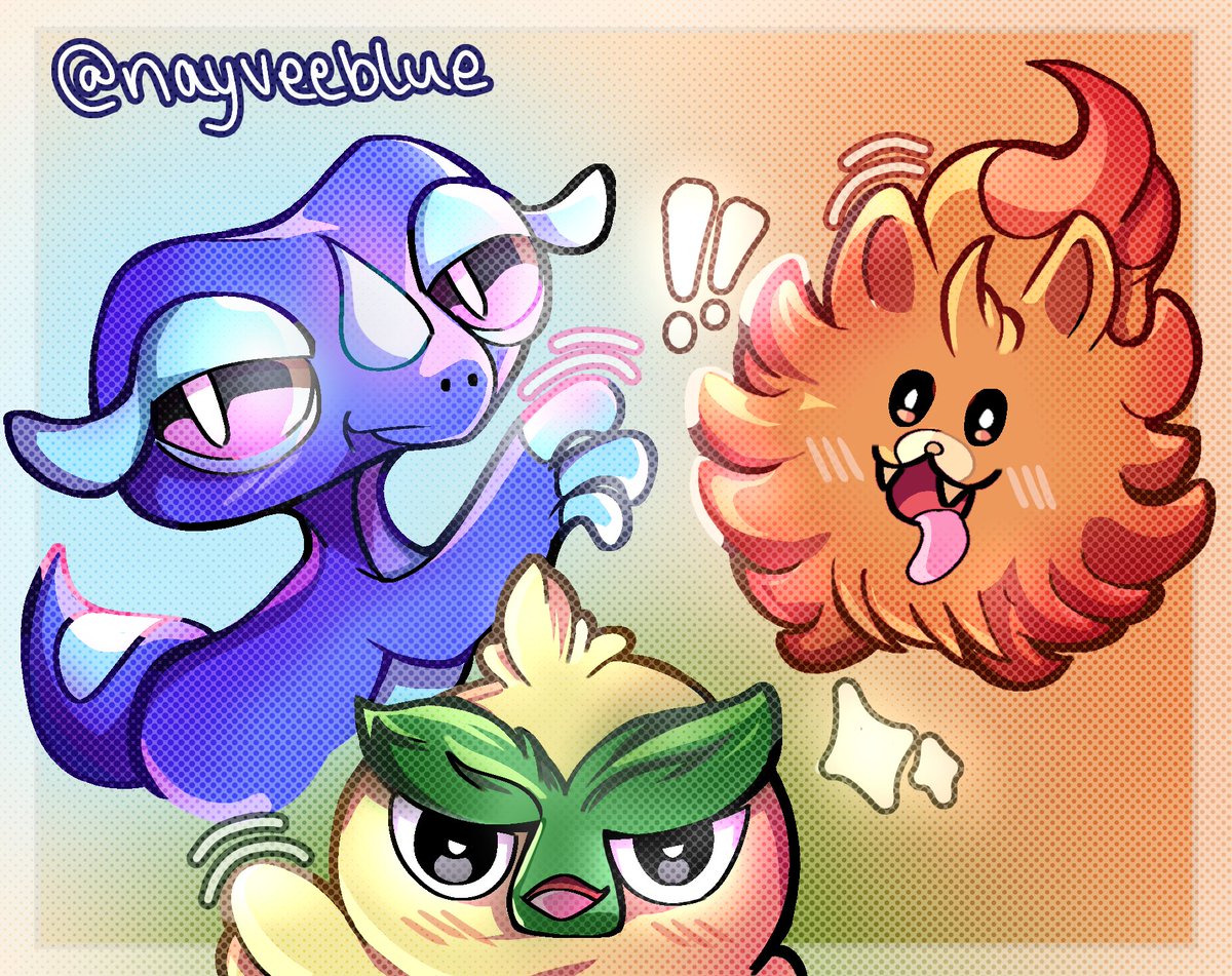 nayveeblue's tweet photo. yuhhh #Gen10 starters!
lmk who you're pickin' man
🔥🌊🍃

#Pokemon #PokemonWindsWaves #PokemonDay #digitalart https://t.co/T9WIs9t1ah