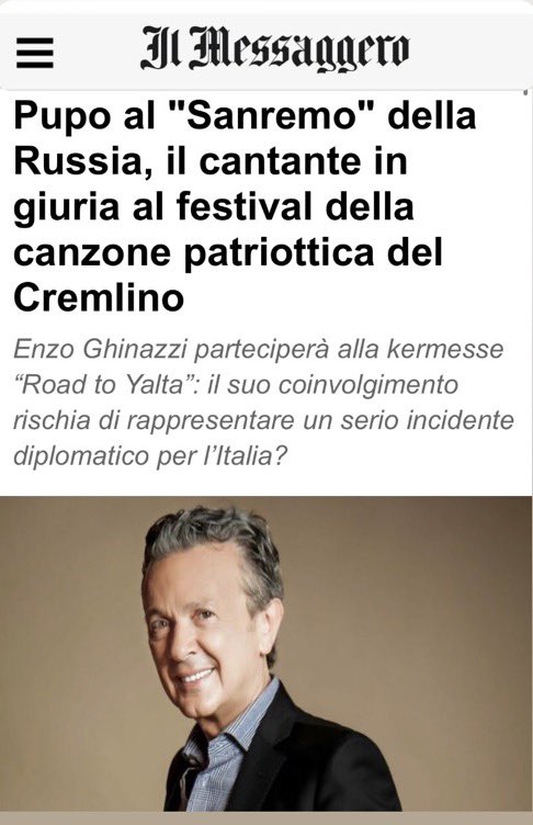 No alla guerra, sì alle Operazioni Speciali 
#Pupo