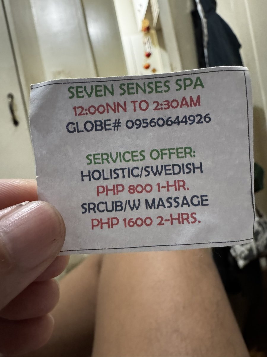 yodiboy7083's tweet photo. Sharing with you guys yung contact number and services ni Seven Senses Spa for your reference. Wala kasi sila website kahit sa socmed alam ko wala din kayo mahanap lol 🙃 https://t.co/XNuDWQzAJo