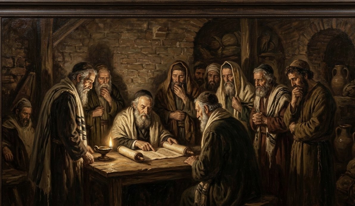 The RA story is set roughly 470 years after the completion of the first Temple. Jerusalem has been destroyed by Nebuchadnezzar, and the Jewish people have been in Babylonian captivity for decades.