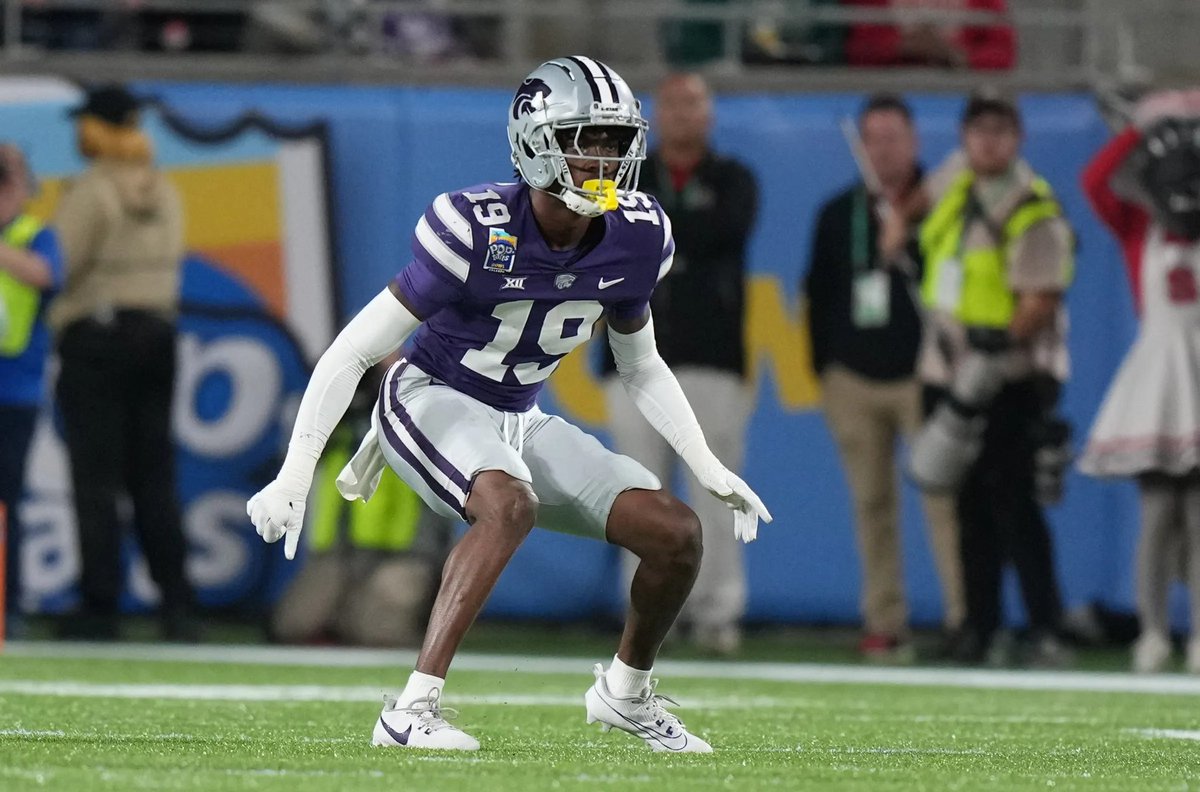 thecgriffy's tweet image. VJ Payne, Kansas State
6’3” 208lbs 

#OTClock 40-Yard Dash Hand Times:
1st Attempt - 4.39s
2nd Attempt - 4.41s
Average - 4.40s

#NFLCombine