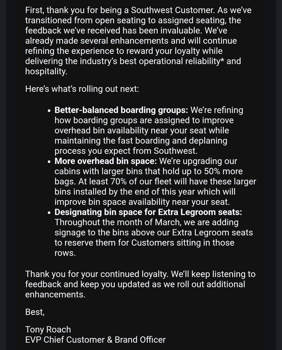 SonicAndShales's tweet photo. First of many policy changes that @SouthwestAir will have to make after their... Ahem... Disastrous rollout https://t.co/jWo7E4I9td