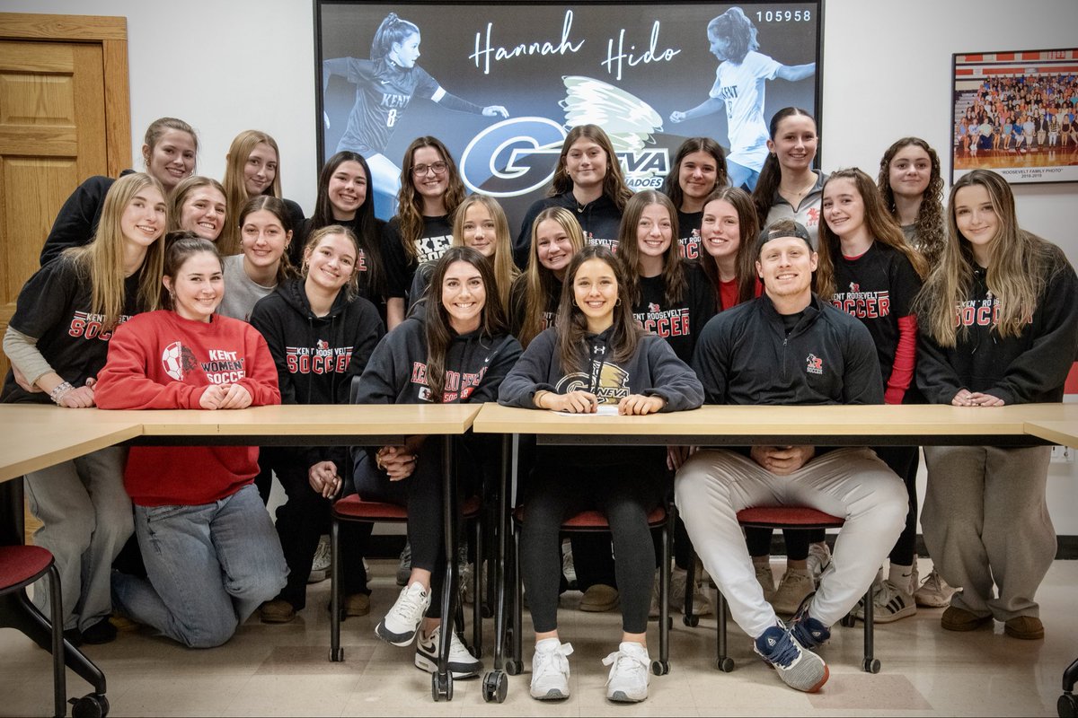 RoughRidersKENT's tweet photo. Congratulations to Hannah Hido on signing to continue her academic &amp; athletic career at Geneva College, where she’ll compete with their soccer program. She was a 4-year starter (72 straight) &amp; 2-year captain.
⚽ 3x First Team All-League
⚽ 3x First Team All-District
⚽ Senior MVP https://t.co/6o0PzOZ7i5