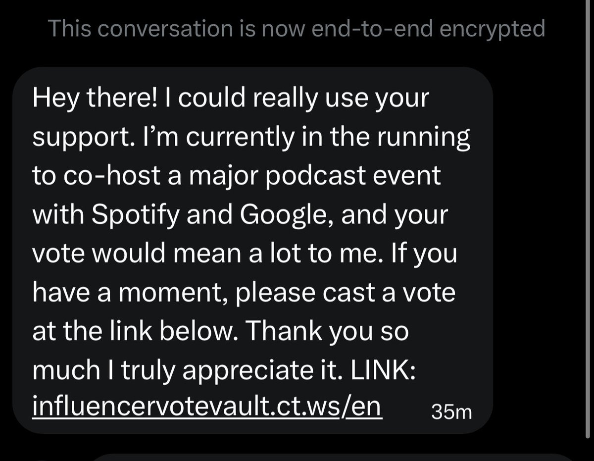 Everyone. BE AWARE. 🧵 
When you get this message in DM block the sender and DO NOT click the link. 
@Moore22K ‘s acct is currently hacked. <a href="/elonmusk/">Elon Musk</a>  much like <a href="/DrBenTapper1/">Dr. Ben Tapper</a> - commandeering physician accts is DANGEROUS.