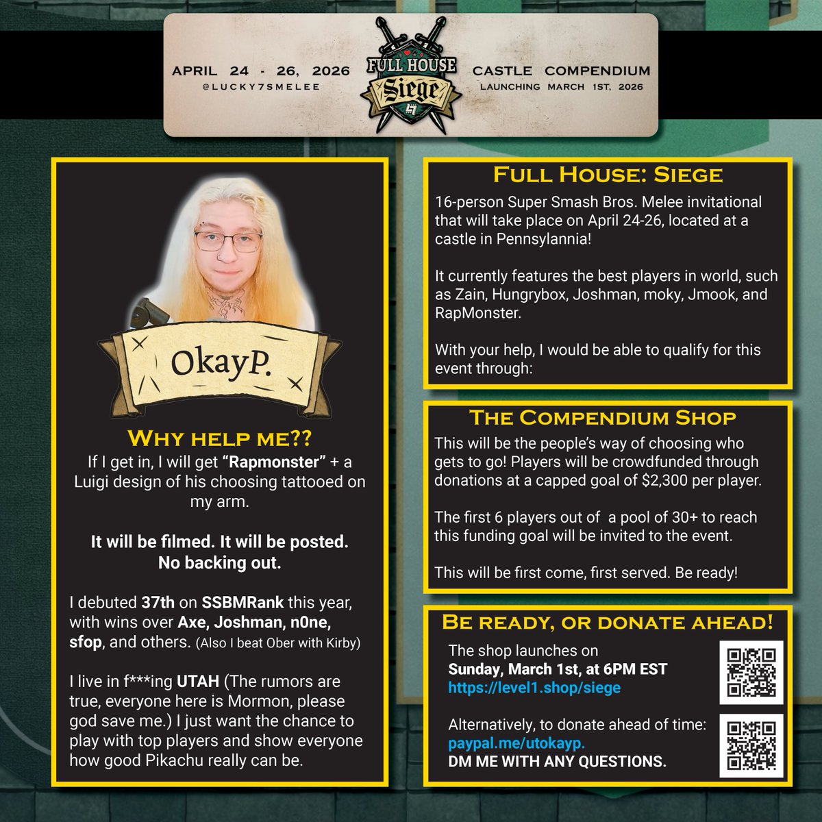 Hi guys.
There are a lot of really cool players on this roster, but none of them are willing to do what I am. 

Help me show off what Pikachu can do, help me show the work I've put into this game, and I'll (If he's down) get "RapMonster" Tattooed on my arm.