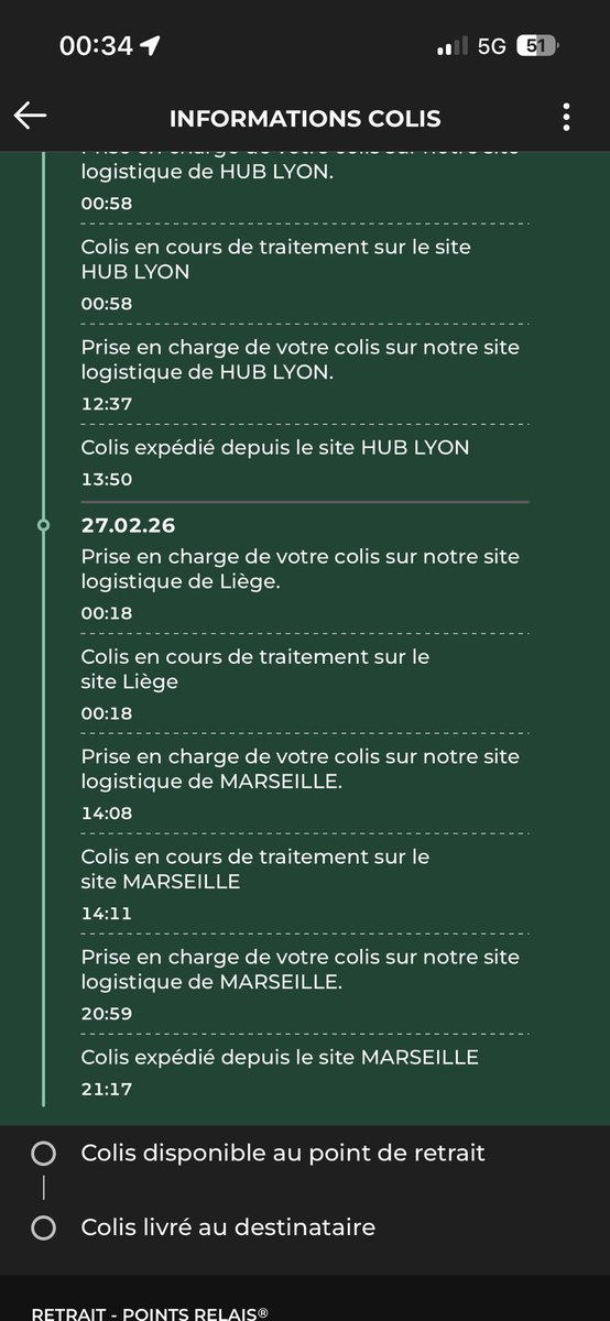 Mondial relay je comprends pas mdrrr comment un colis qui doit etre livré en Belgique peut se retrouver a liege le matin puis etre expedié jusqu’a MARSEILLE le soir ??? C’est dingue mdrrr