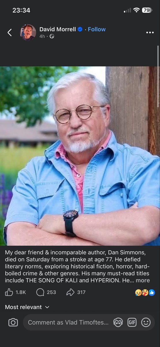 NinjiiKun's tweet image. This is such sad news. I have been in the process of reading Hyperion for the first time and the man was truly gifted.

Thoughts with his family and friends, he will live on forever as one of the greats of Scifi.
#Scifi #amwriting #writers