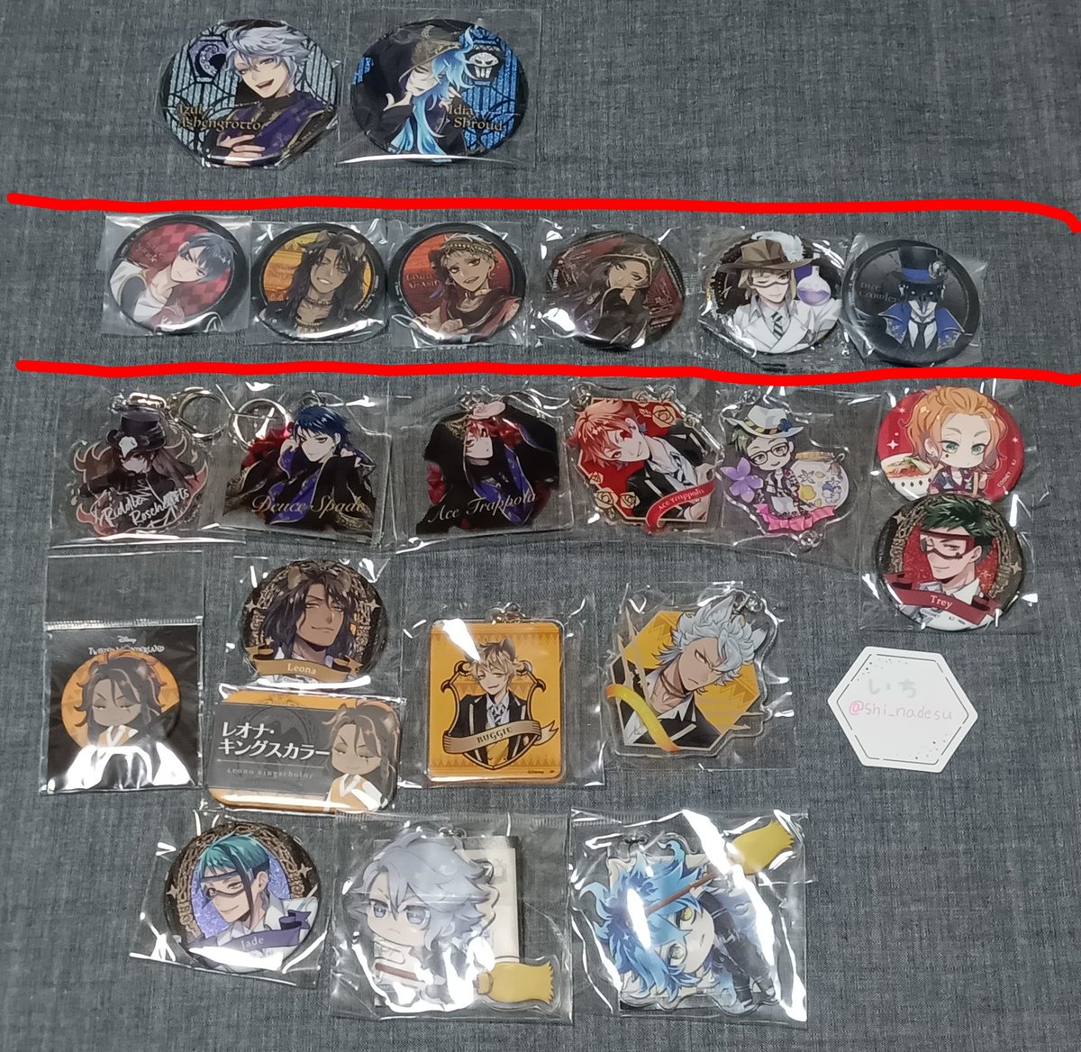 譲渡】ツイステ 缶バッジ アクキー ナムコ 譲:リドル デュース エース