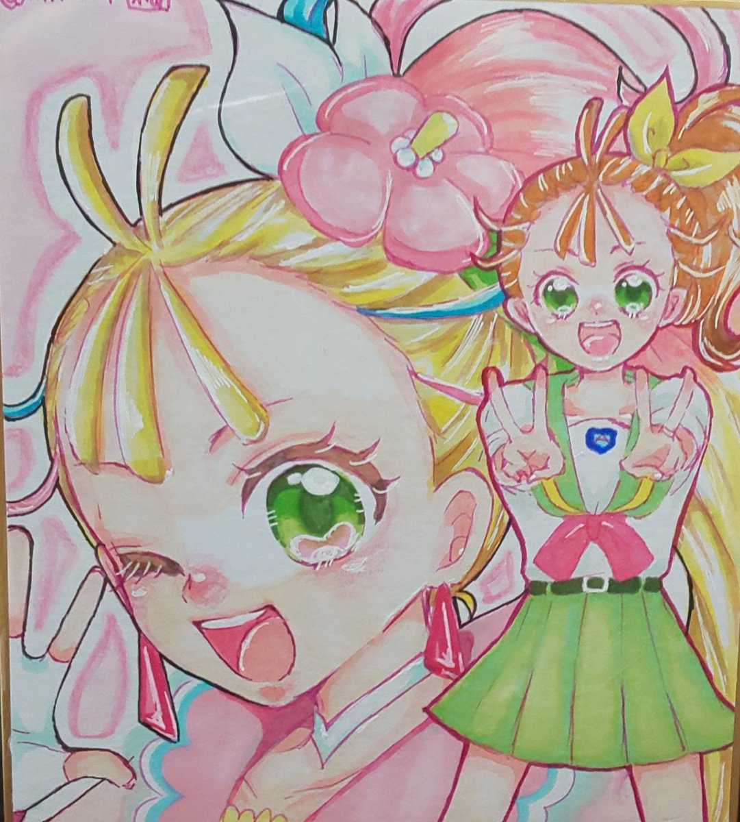 おめでとう🩷🌺🌊🌴💄🏖☀
（今まで描いたアナログのサマー再掲）
#キュアサマー初変身記念日
#トロプリ5周年